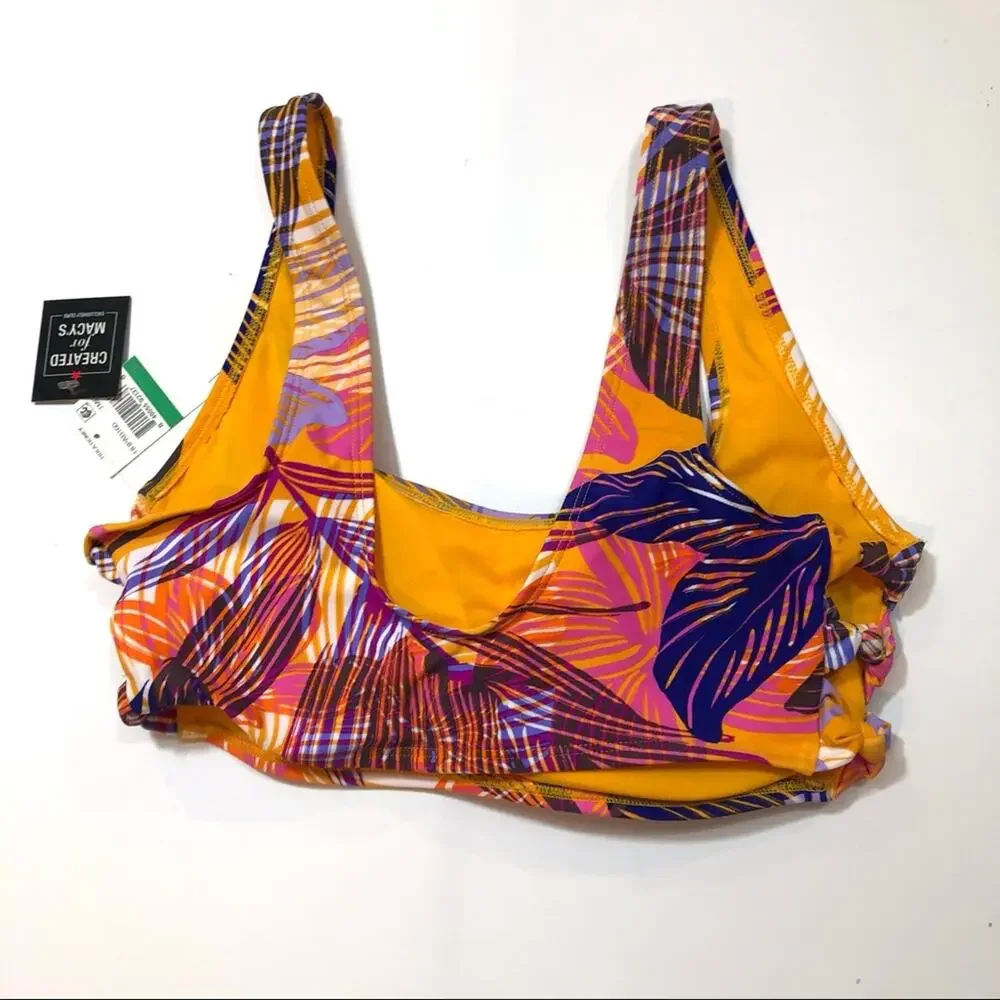 Hula Honey MULTI Palm Side-Knot Bikini Swim Top